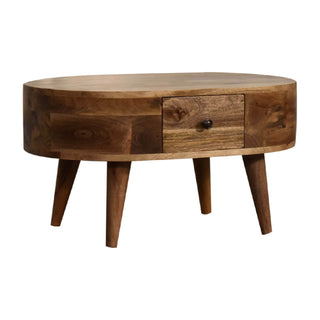 London Narrow Coffee Table in Mango Wood with Oak Finish