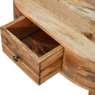 London Narrow Coffee Table in Mango Wood with Oak Finish