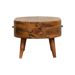 London Narrow Coffee Table in Mango Wood with Oak Finish
