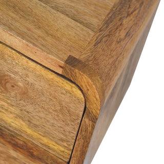 Narrow Floating Bedside Table - Solid Wood, 2 Drawers