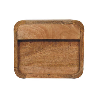 Narrow Floating Bedside Table - Solid Wood, 2 Drawers