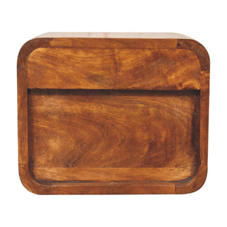 1 Drawer 1 Shelf Floating Bedside, Chestnut Finish