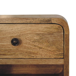 Mango Wood Floating Bedside Table with Oak Finish