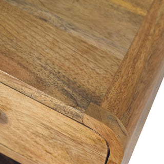 Mango Wood Floating Bedside Table with Oak Finish