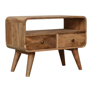 2 Drawer Narrow TV Stand, Mango Wood