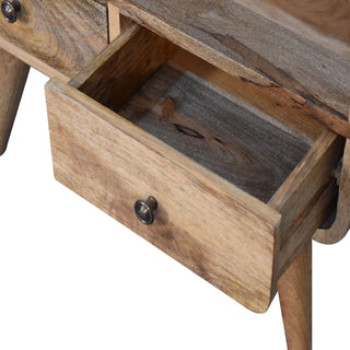 2 Drawer Narrow TV Stand, Mango Wood