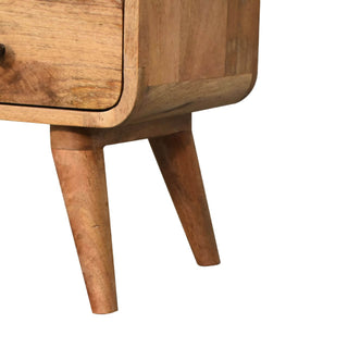 2 Drawer Narrow TV Stand, Mango Wood