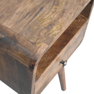 1 Drawer 1 Shelf Narrow Bedside Table, Grey Wash Finish