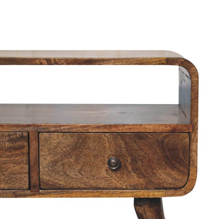 Mango Wood Narrow TV Stand, Grey Wash Finish