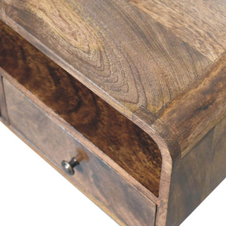 Mango Wood Narrow TV Stand, Grey Wash Finish