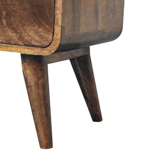 Mango Wood Narrow TV Stand, Grey Wash Finish