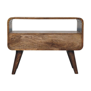 Mango Wood Narrow TV Stand, Grey Wash Finish