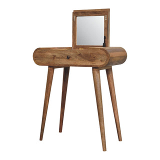 London 1-Drawer Narrow Dressing Table with Foldable Mirror
