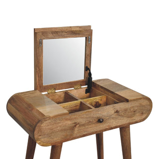 London 1-Drawer Narrow Dressing Table with Foldable Mirror