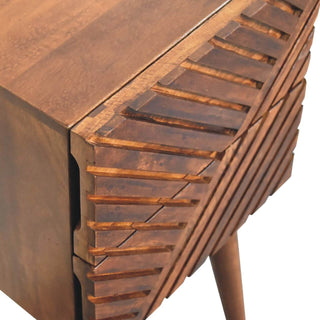 Mango Wood Lille Narrow Bedside Table, Chestnut Finish