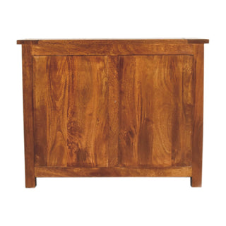 Mango Wood Sideboard with 2 Drawers and 2 Cabinets, Chestnut Finish