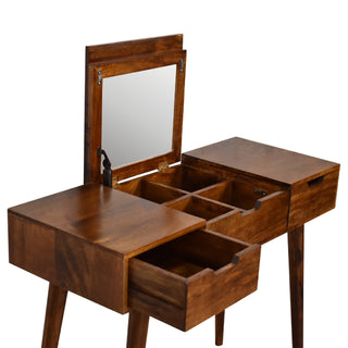 Mango Wood 3 Drawer Dressing Table, Chestnut Finish