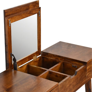 Mango Wood 3 Drawer Dressing Table, Chestnut Finish