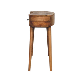 Wave Desk in Mango Wood with 2 Drawers and 1 Open Slot, Oak Finish