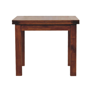 Butterfly Extendable Dining Table in Mango Wood with Chestnut Finish