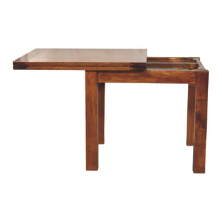 Butterfly Extendable Dining Table in Mango Wood with Chestnut Finish