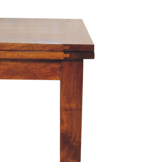 Butterfly Extendable Dining Table in Mango Wood with Chestnut Finish