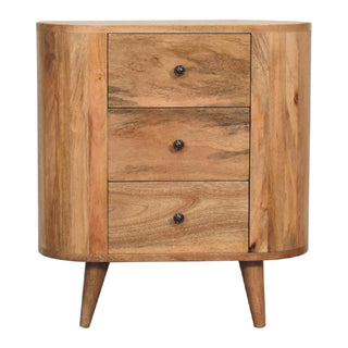 London Narrow Cabinet with 3 Drawers in Oak Finish