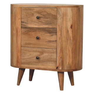 London Narrow Cabinet with 3 Drawers in Oak Finish