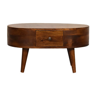London Narrow Coffee Table in Mango Wood with Chestnut Finish