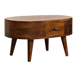 London Narrow Coffee Table in Mango Wood with Chestnut Finish