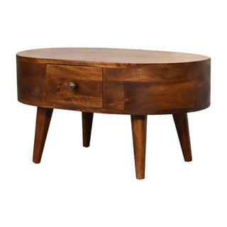 London Narrow Coffee Table in Mango Wood with Chestnut Finish