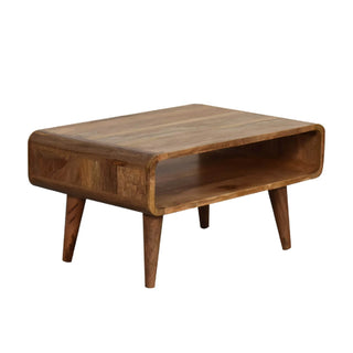 Mango Wood Open  Frame TV Stand, Oak Finish