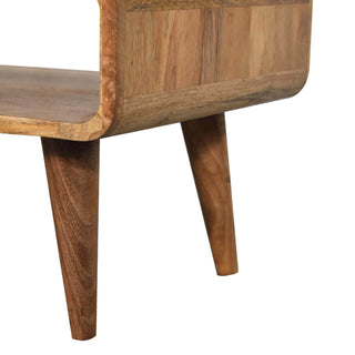 Mango Wood Open  Frame TV Stand, Oak Finish