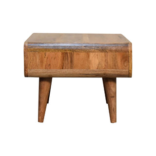 Mango Wood Open  Frame TV Stand, Oak Finish