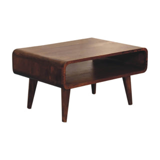 Open-Shelf TV Stand in Mango Wood with Chestnut Finish