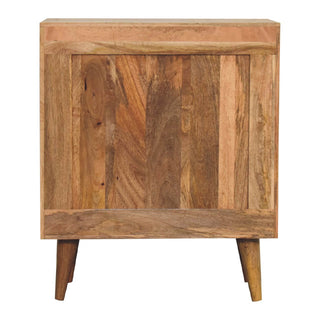 Narrow Pineapple Carved Cabinet, Mango Wood