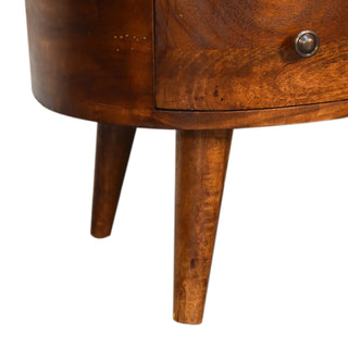 1 Drawer + 1 Shelf Narrow Coffee Table – Mango Wood, Chestnut Finish