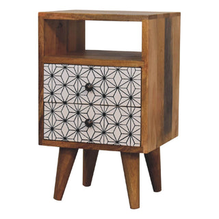 Mango Wood Prima Narrow Bedside Table with 2 Drawers