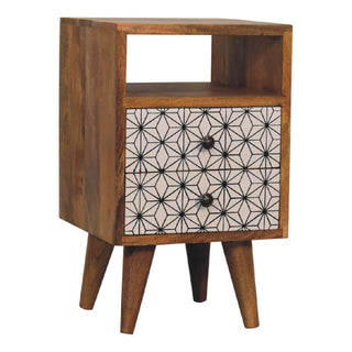 Mango Wood Prima Narrow Bedside Table with 2 Drawers
