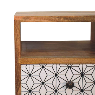 Mango Wood Prima Narrow Bedside Table with 2 Drawers