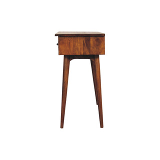 Nordic 3 Drawer Console Table, Chestnut Finish