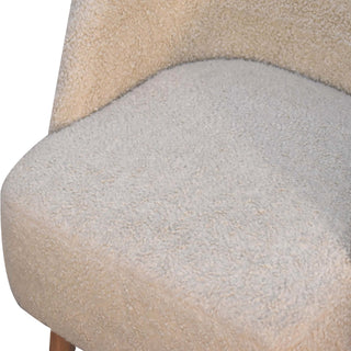 Bouclé Tub Chair, Mango Wood Frame