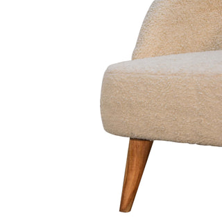 Bouclé Tub Chair, Mango Wood Frame