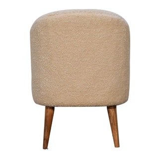 Bouclé Tub Chair, Mango Wood Frame