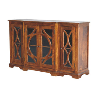 Glazed Carved Sideboard, Chestnut