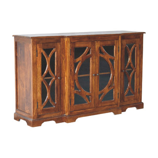 Glazed Carved Sideboard, Chestnut
