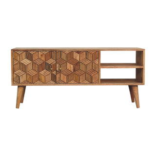 Cubana Media Unit, Mango Wood in Oak Finish
