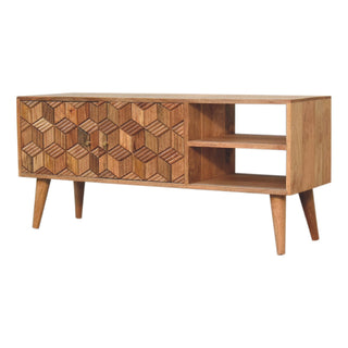 Cubana Media Unit, Mango Wood in Oak Finish
