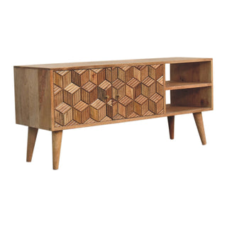Cubana Media Unit, Mango Wood in Oak Finish