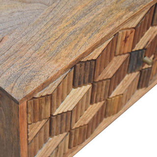 Cubana Media Unit, Mango Wood in Oak Finish